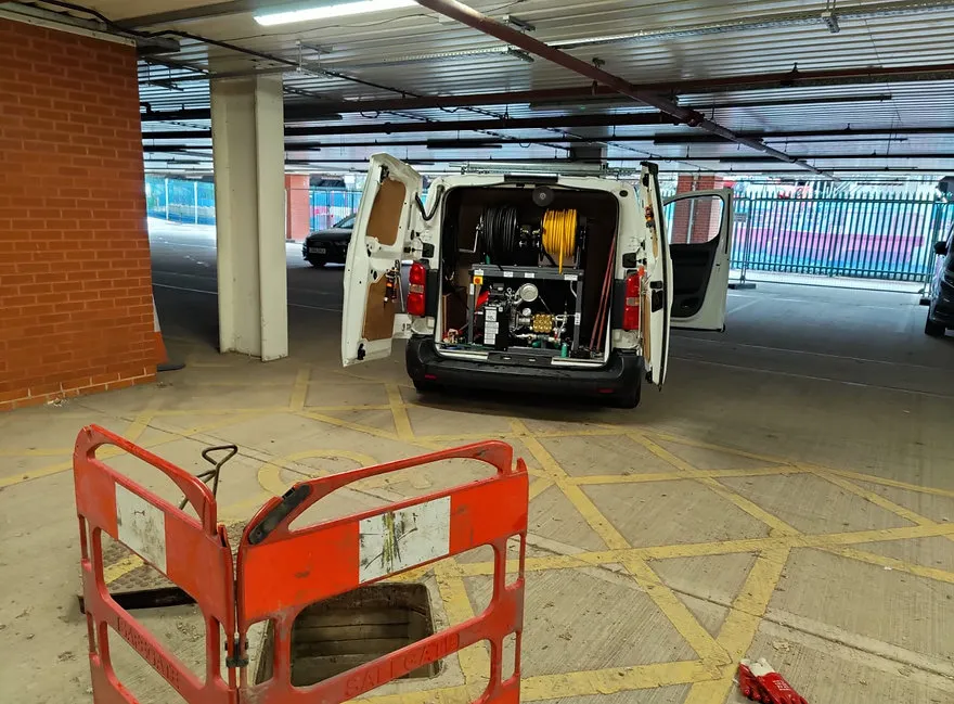 drainage van in a car park